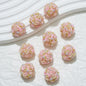 Embellished Flower Cluster Clay Beads 20mm Gradient Rose 10pcs 9
