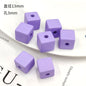 Rubberized Spray Painted Square Acrylic Beads 13mm 50pcs 12