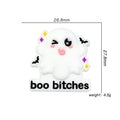 Silicone Focal Beads Halloween Winking Ghost With Printed Text 20pcs 3