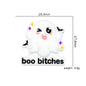 Silicone Focal Beads Halloween Winking Ghost With Printed Text 20pcs 3