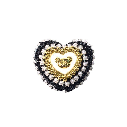 Heart Bear Rhinestone Acrylic Focal Beads 27.5x24.6mm 10pcs 4