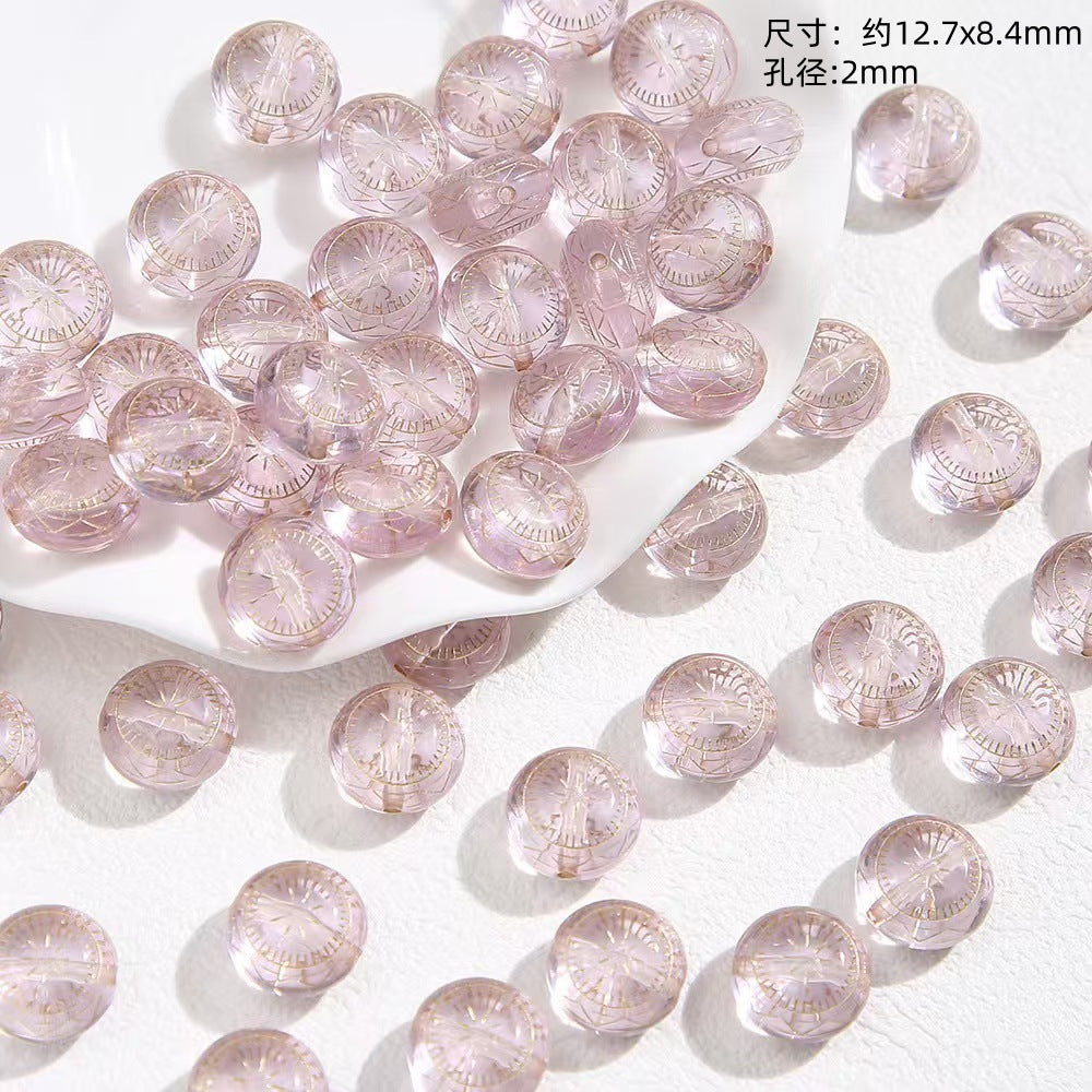 Vintage Imitation Jade Acrylic Beads Opaque Smooth Green 30pcs 10