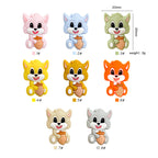 Silicone Focal Beads Squirrel Holding Acorn Pastel Colors 20pcs