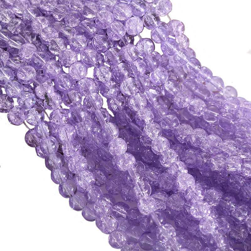 Electroplated Crackle Glass Beads 8mm Vibrant Mixed Colors 10 Strands 5