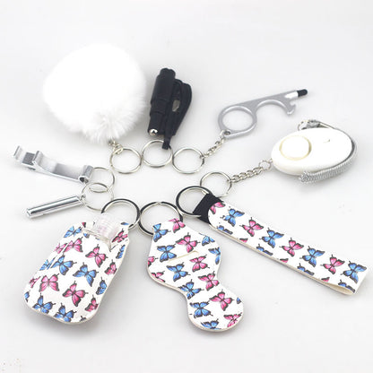 Self Defense Alarm Pompom Keychain Outdoor Safety 10 Pack 4