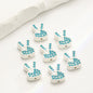 Rhinestone Rabbit Alloy Beads 17mm Colorful Sparkle 10pcs 7