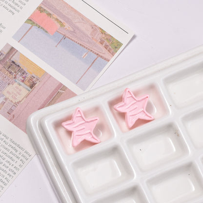Colorful Recessed Star Acrylic Beads 17mm Mixed Colors 20pcs 4