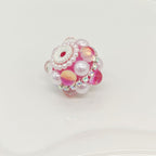 Rhinestone Bubblegum Beads 18mm Pearl Encrusted Round 4pcs 5