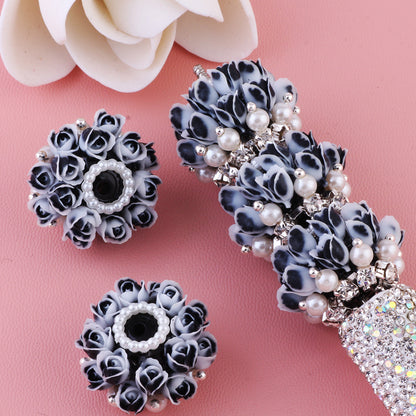 Flower Tiered Ball Resin Beads 22mm Vintage Pearl Accent 5pcs 7
