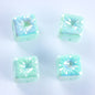 Macaron Color Balloon Square Acrylic Beads 14mm UV Plating 50pcs 13