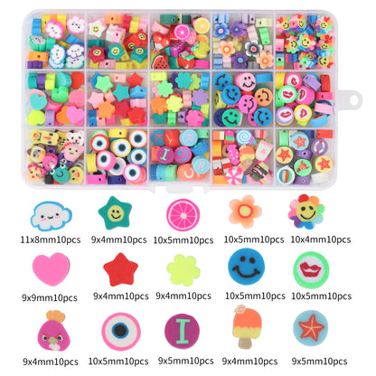 Cartoon Flat Clay Beads Polymer Colorful Mixed Designs 2boxes 10