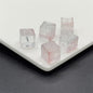Carving Square Glass Beads 14mm Transparent Pastel Mixed 100pcs 6