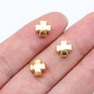 Chunky Cross Metal Beads 8mm Antique Silver Tone 60pcs 4