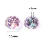 Transparent Flattened Pumpkin Acrylic Beads 16mm Pastel Glow 100pcs 3