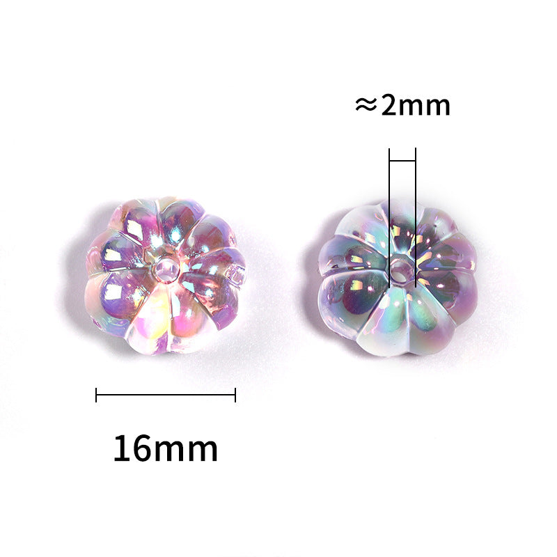 Transparent Flattened Pumpkin Acrylic Beads 16mm Pastel Glow 100pcs 3