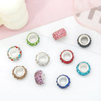 Rhinestone 3-Rows Spacer Beads 12mm Large Hole 50pcs 4