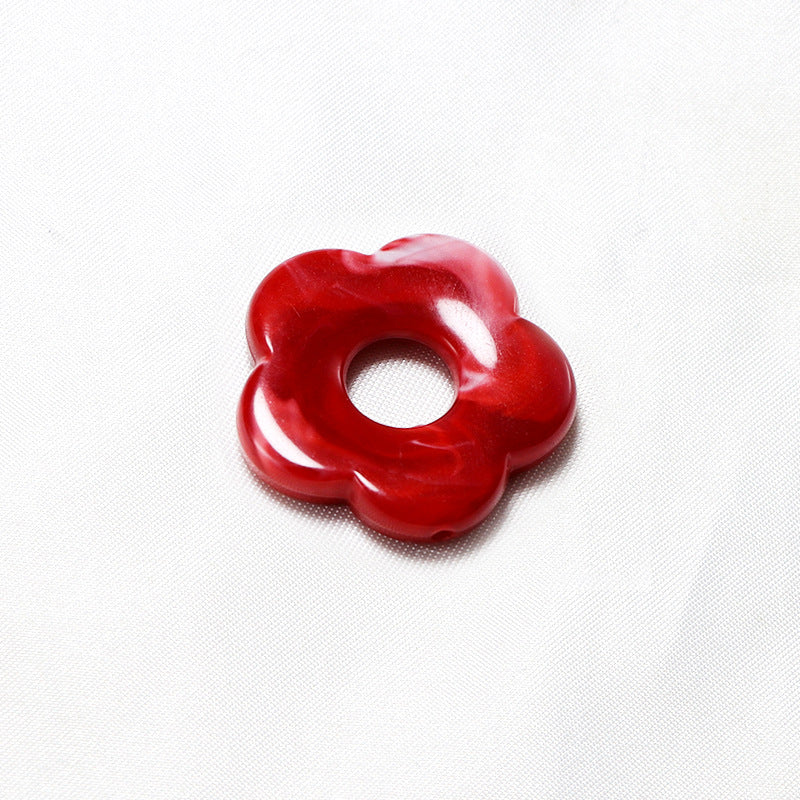 Acrylic Flower Spacer Beads 26mm Hollow Five Petal Large Hole 100pcs 9