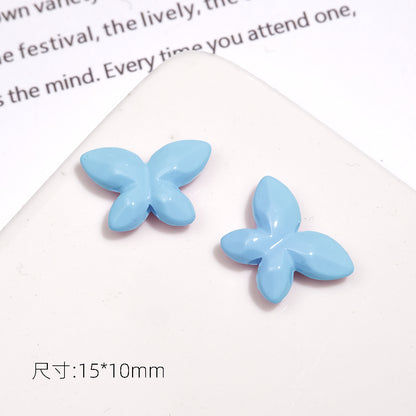 Baking Painted Faceted Butterfly Acrylic Beads 10mm Glossy Rainbow 50pcs 8