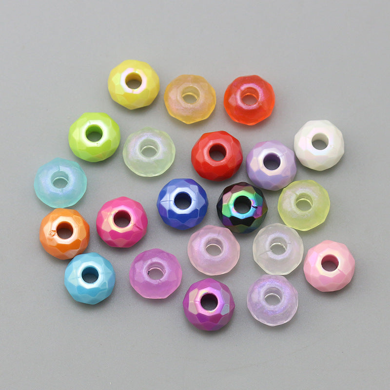 Acrylic Faceted Spacer Beads 15mm Large Hole 40pcs
