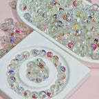 Transparent Round Glass Beads 10mm Cartoon Character Printing 100pcs