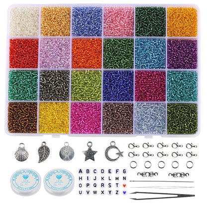 Transparent Seed Glass Beads 2mm 24 Vibrant Colors Glossy Finish 10