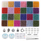 Transparent Seed Glass Beads 2mm 24 Vibrant Colors Glossy Finish 10