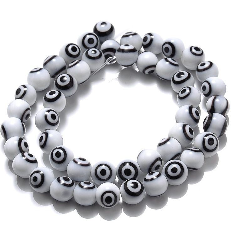 Millefiori Evil Eye Round Lampwork Glass Beads 6mm 124pcs 11
