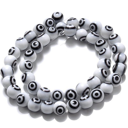 Millefiori Evil Eye Round Lampwork Glass Beads 6mm 124pcs 11