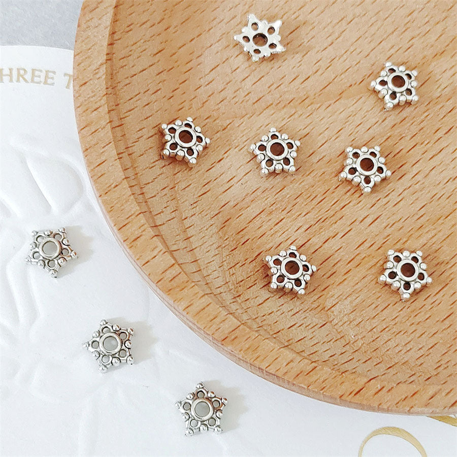 Alloy Star Spacer Beads 7mm Tibetan Style 100pcs 3
