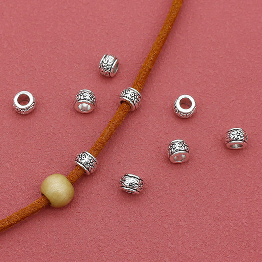 Totem Metal Beads 8mm Tibetan Silver Tone Large Hole 100pcs 2