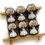 Silicone Focal Beads Halloween Horror Figure Holding Knife 20pcs 3