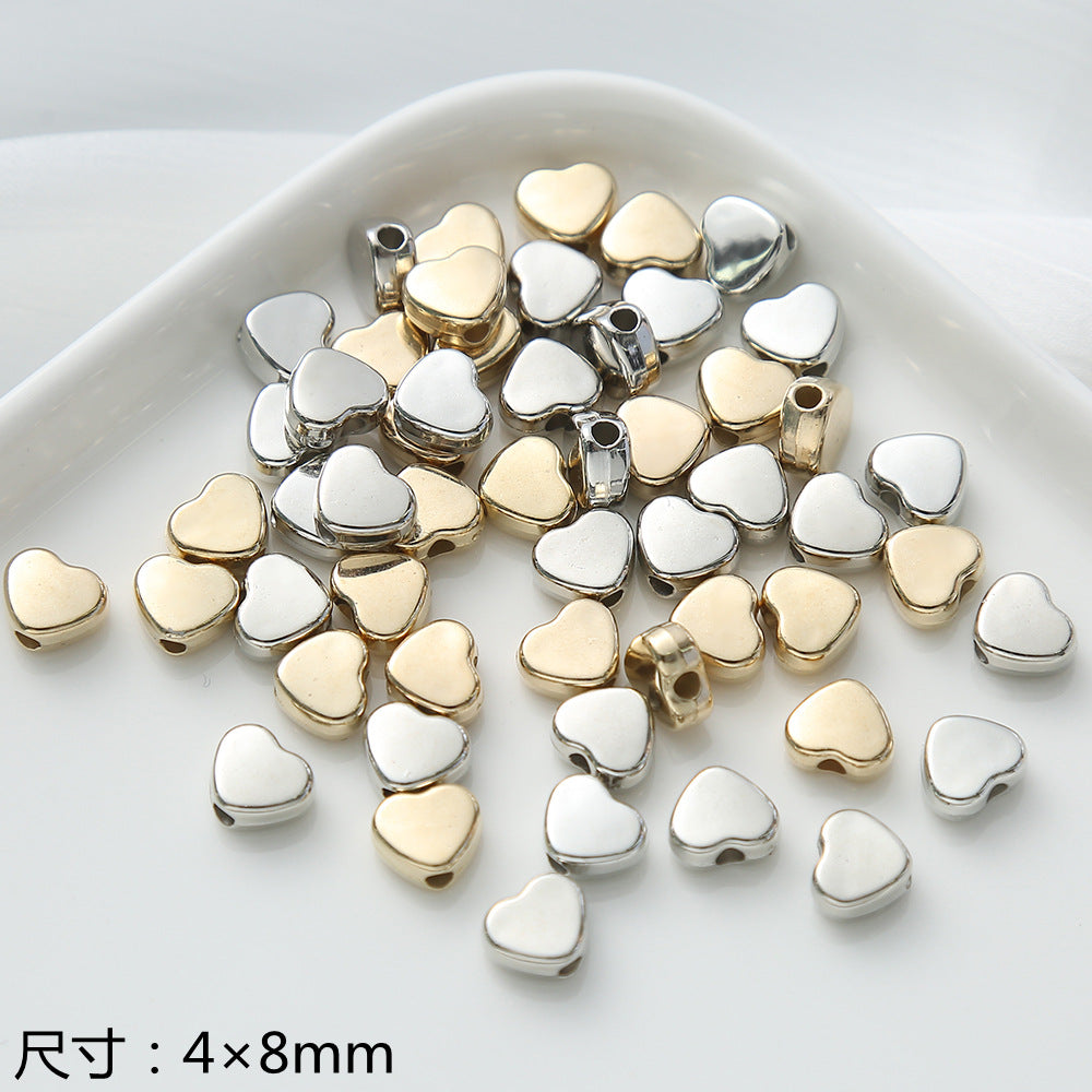 Acrylic Metallic Spacer Beads Gold and Silver 50pcs 4