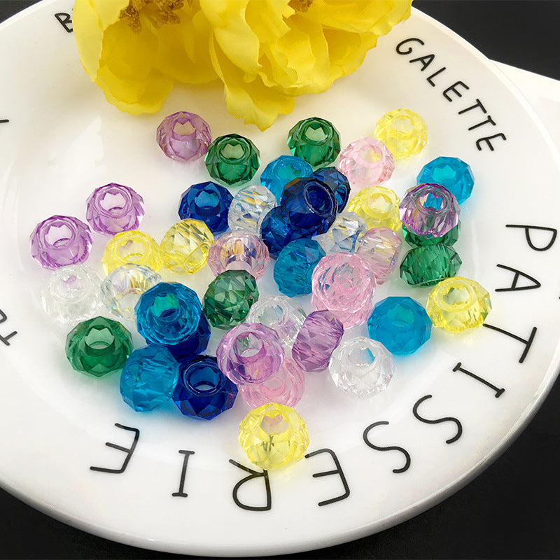 Acrylic Faceted Spacer Beads 7*13mm Large Hole 50pcs 3