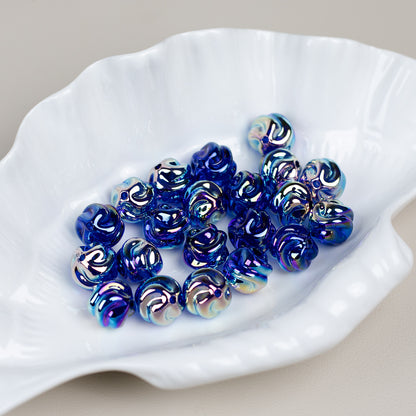 Transparent Twist Acrylic Beads 15mm 16mm Plated Assorted 20pcs 8