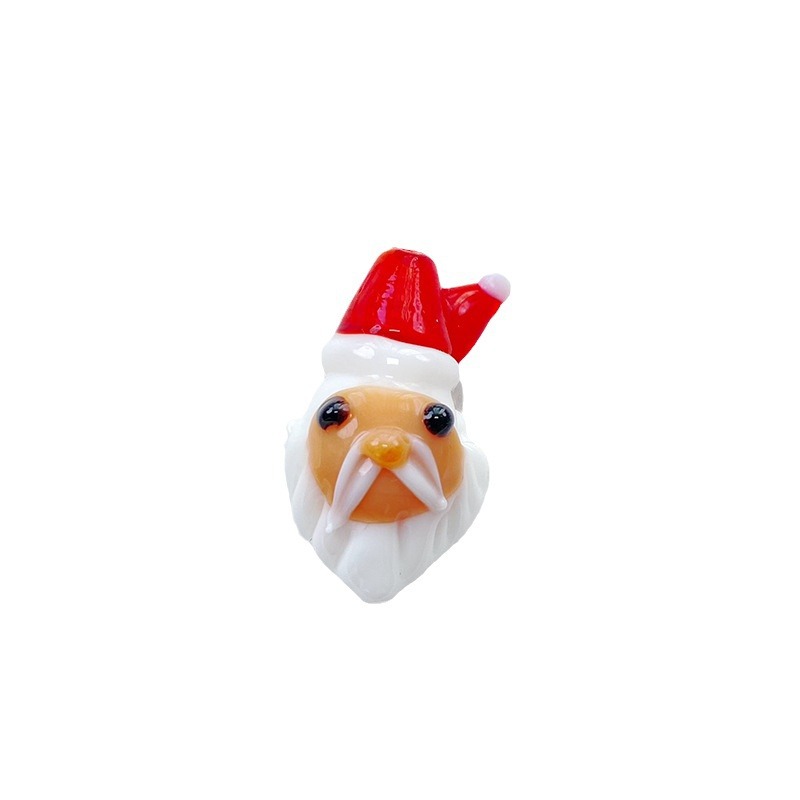 Hand Painted 3D Christmas Lampwork Glass Beads Snowman Santa Motifs 1pc 5
