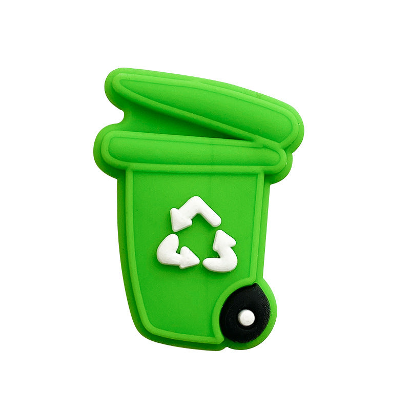 Silicone Focal Beads Garbage Bin With Slightly Open Lid 20pcs 4