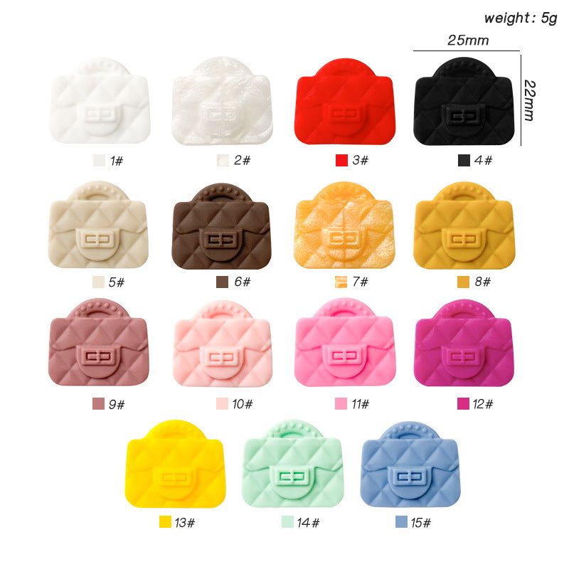 Handbag Silicone Beads Quilted Mini Purse Solid Colors 10pcs