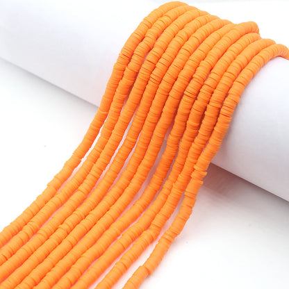 Flat Clay Beads 6mm Solid Color Polymer Spacer Beads 10strands 17