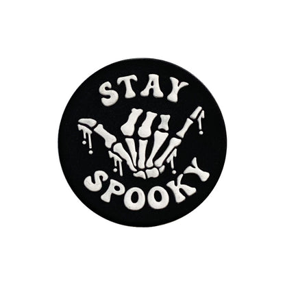 Silicone Focal Beads Phantom Finger Skeleton Hands Stay Spooky Text 20pcs 4