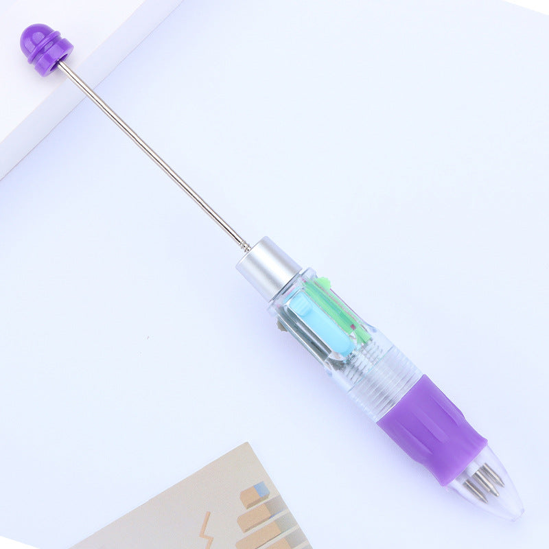 Beadable Pen Four-Color Transparent Barrel Bullet Tip 0.7 16