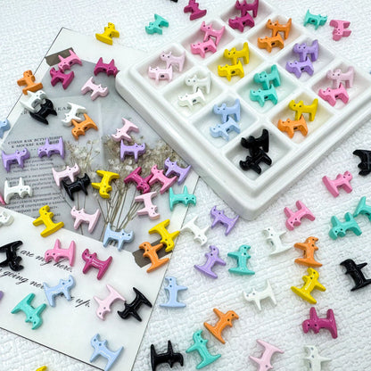Cat Shaped Metal Beads 12mm Glossy Colorful Painted Alloy 20pcs 2