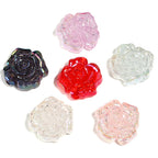 Plating Crackle 3D Rose Acrylic Beads 30x15mm Mixed Colors 50pcs 5