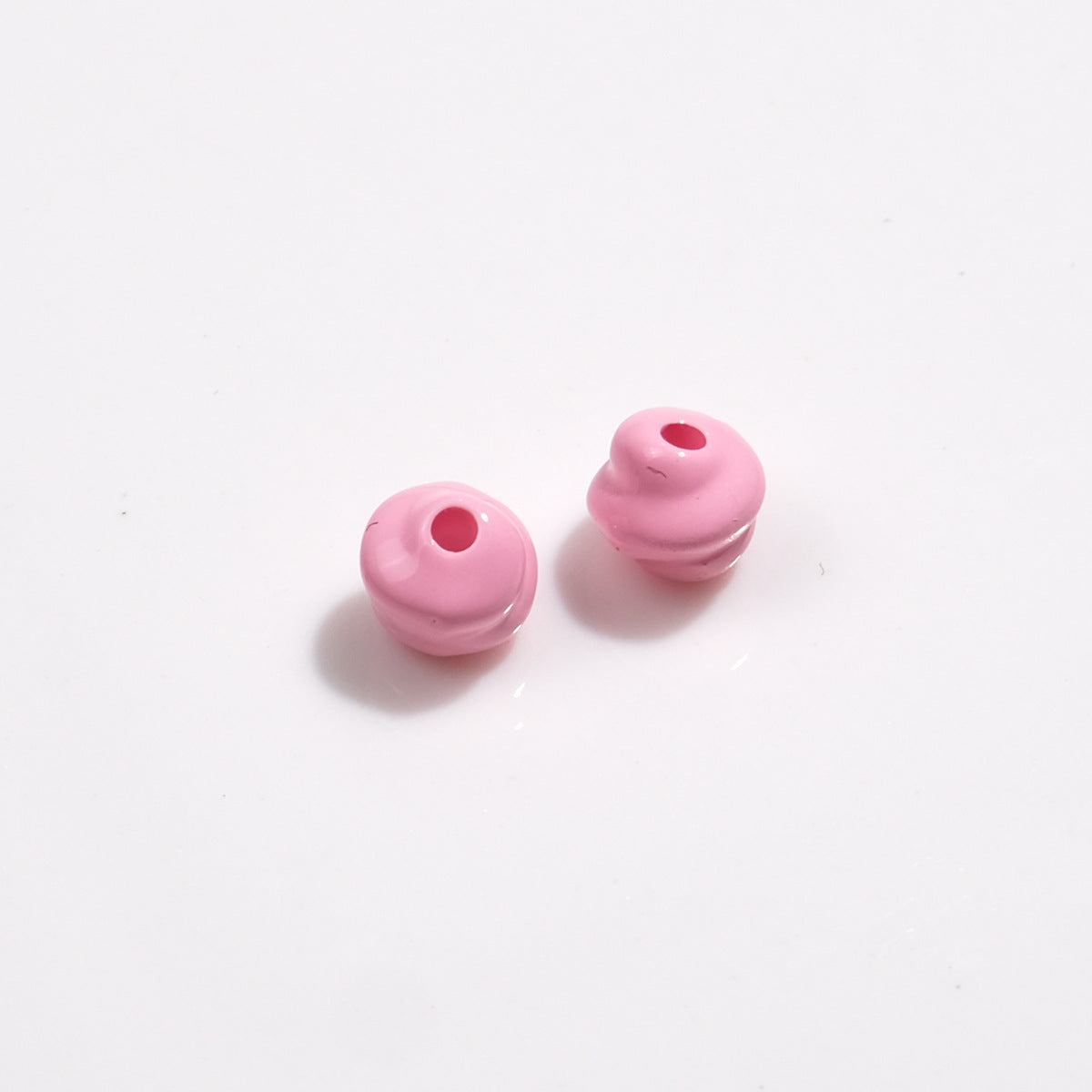 Baking Painted Mini Twisted Acrylic Beads 6mm Glossy Mixed Colors 100pcs 4
