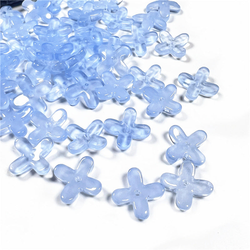 Czech Glass Beads Osmanthus 11.5mm Emerald Green Four-Petal 50pcs 5