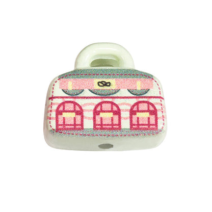 Painted Handbag Acrylic Beads 20/25mm Cartoon Pattern 10pcs 15