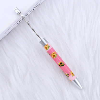 Beadable Ballpoint Pen Printed Flag Sunflower Pattern Long 167mm 11