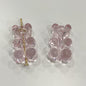 Clear Candy Colored Teddy Bear Acrylic Beads 12x18mm 10pcs 13