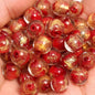 Lampwork Glass Beads Round 8mm 10mm Ancient Gold Silver Foil 100pcs 3
