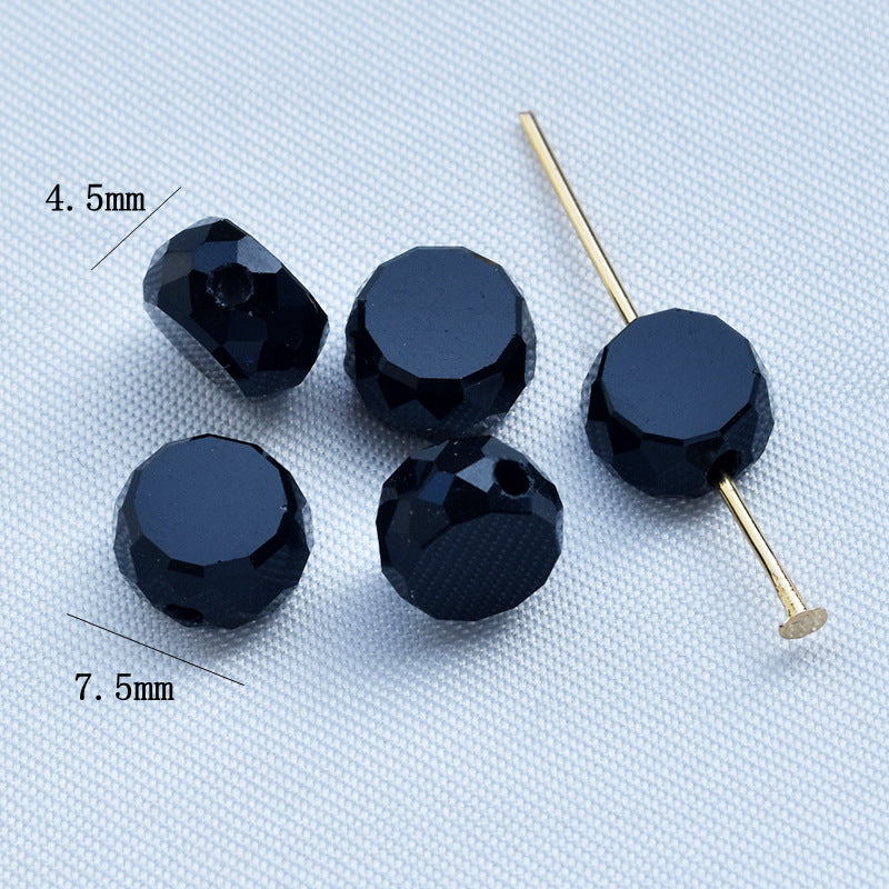 Electroplated Flat Cut Glass Beads 7.5mm 12mm Vibrant Colors 10pcs 8