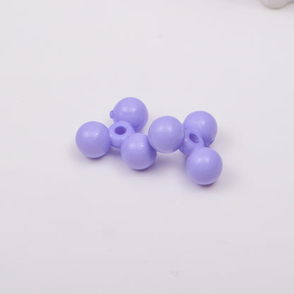 Acrylic Three-Spherical Spacer Beads 13mm Solid Color Baking Painted 500pcs 11